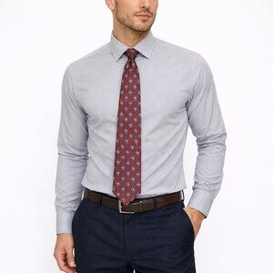 Vtg Best of Class Robert Talbott Richard's Hand Printed Burgundy Silk Tie RARE